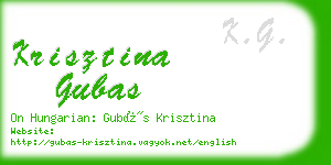 krisztina gubas business card